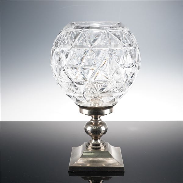 Waterford Crystal Annual Hurricane Candle Holder, Times Square, Signed