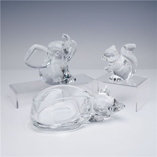3pc Glass Animal Figurines and Bowl