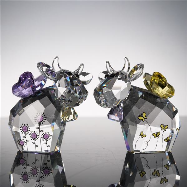 2pc Swarovski Crystal Figurines, Fairy Mos