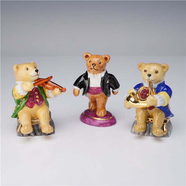 3pc Halcyon Days Teddy Bear Figurines, Orchestra