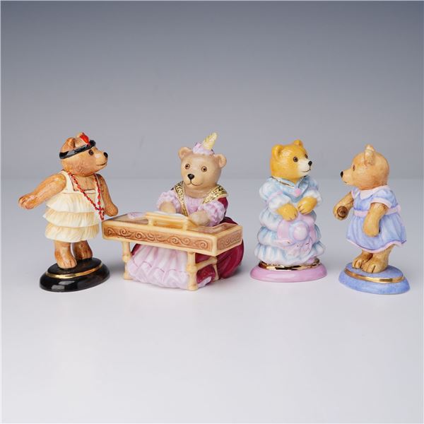 4pc Halcyon Days Ladies Teddy Bear Figurines