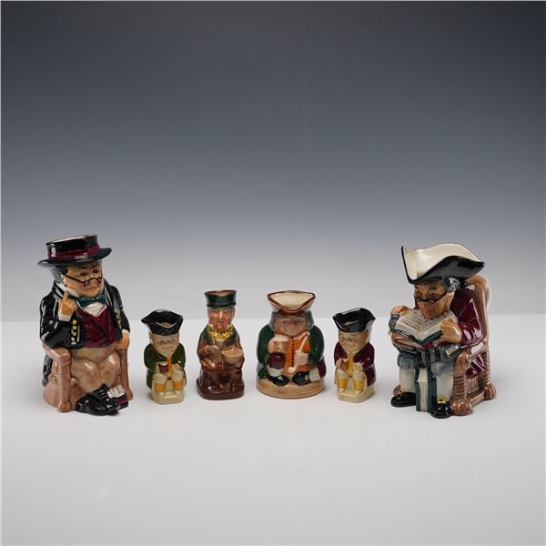 6pc Royal Doulton, Roy Kirkham & Tony Wood Pottery Toby Jugs