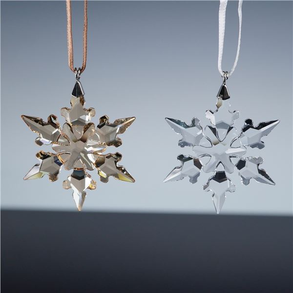 2pc Swarovski Christmas Ornaments