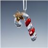 Image 3 : 2pc Swarovski Crystal Tree Ornaments, Poinsettia & Candy Cane