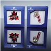 Image 5 : 2pc Swarovski Crystal Tree Ornaments, Poinsettia & Candy Cane