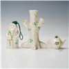 Image 1 : 3pc Porcelain Shamrock Bud Vase and Ornaments