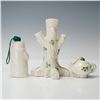 Image 2 : 3pc Porcelain Shamrock Bud Vase and Ornaments