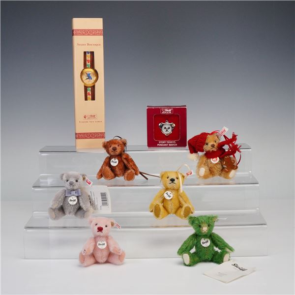 8pc Steiff Bear Ornaments and Watches