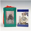 Image 1 : 2pc Reed & Barton Silverplated Bear Ornament and Musical Christmas Tree