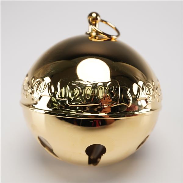 Wallace Silversmiths Annual Gold Plated Sleight Bell Ornament