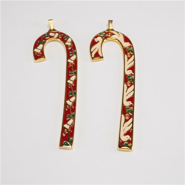 2pc Wallace Silversmith Dove and Chime Candy Cane Ornament
