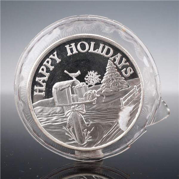 1996 Happy Holidays .999 Fine Silver Round