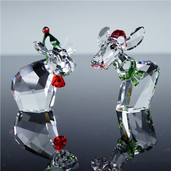 Swarovski Crystal Figurines, Lovlots Holiday Mo and Ricci Moose