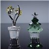 Image 2 : 2pc Swarovski Crystal Figures, Christmas Tree and Narcissus Rhodium