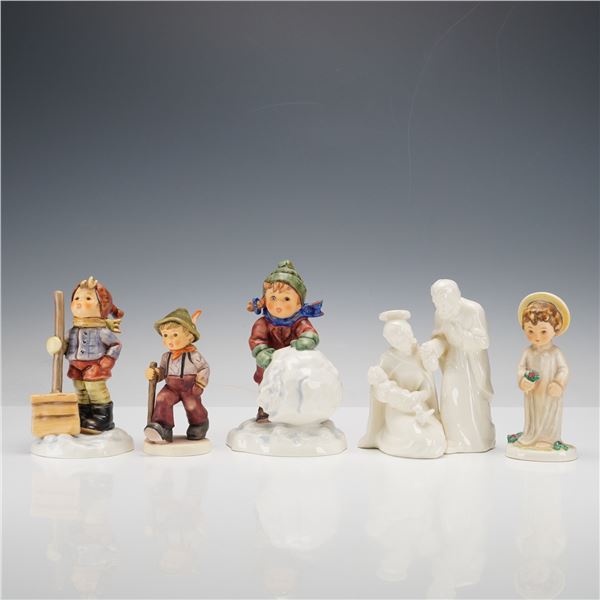5pc Goebel Hummel Porcelain Holiday and Winter Figurines