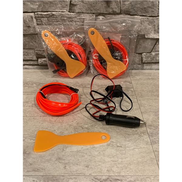 Lot of 3 Light Wires for Car Interior 5m/ 16ft - Red
