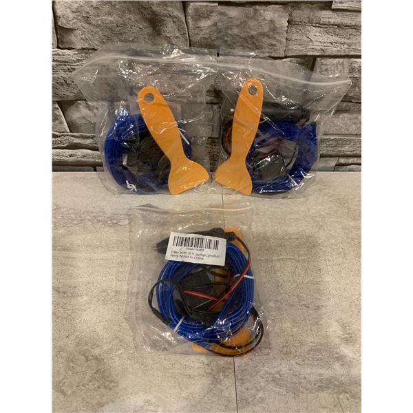 Lot of 3 Light Wires for Car Interior 5m/ 16ft - Blue