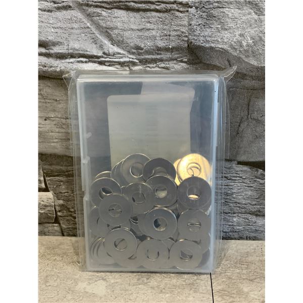 100 Pcs Stainless Steel Flat Washer - Plain Finish - 1/4 ID x 5/8 OD