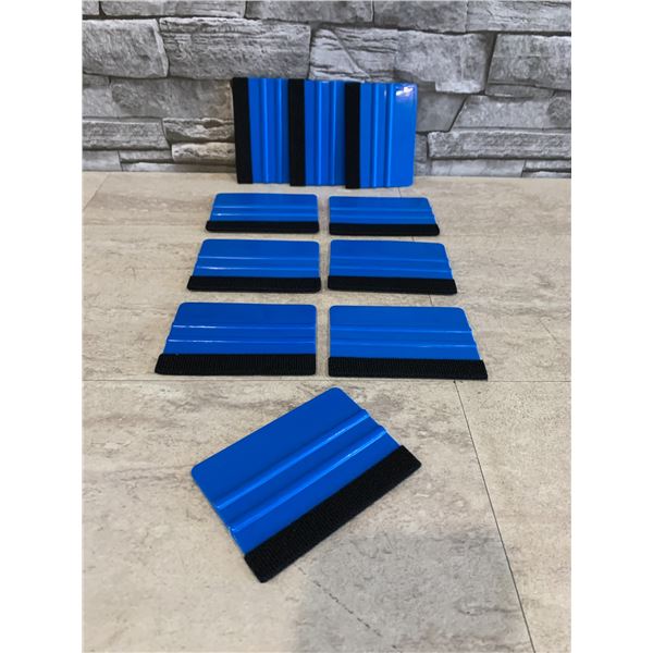 Pack of 10 - Durable Black Felt Edge Vinyl Squeegee Tool - 4 Inch - Scratch Free
