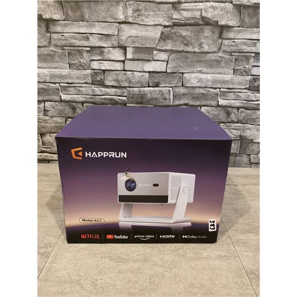 Happrun Full HD Smart Projector With Stand Wifi And Bluetooth Built In Apps Model KC7