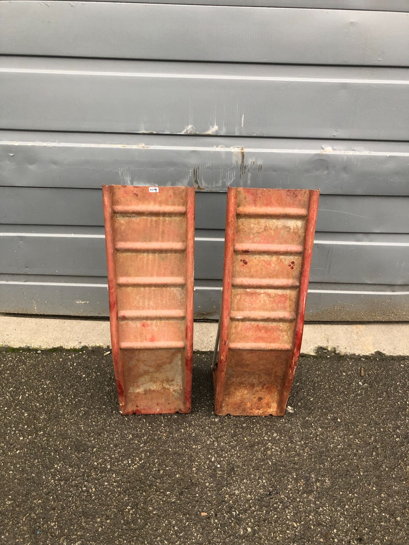 Vintage Set of Old Steel Car Ramps