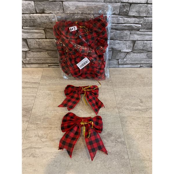 Christmas Bows Red And Black 5 X 7 12 Pack