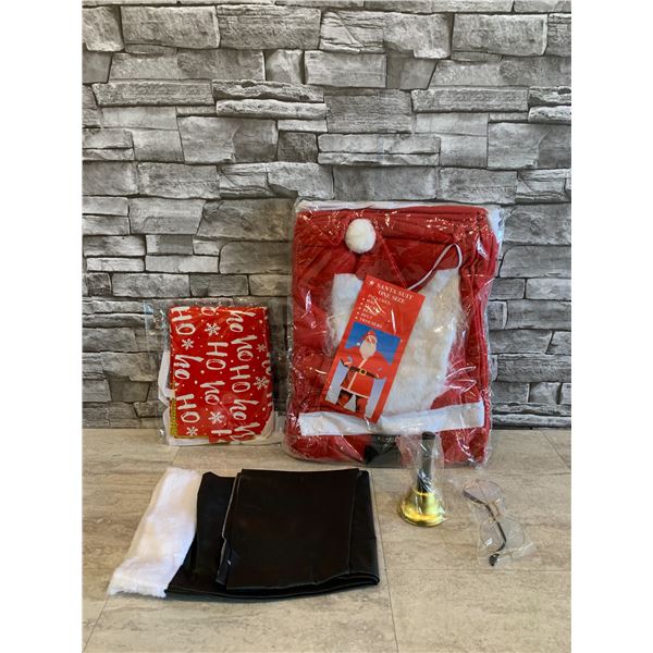 Santa Suit One Size Includes Hat Jacket Beard Belt Trousers Bell
