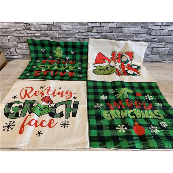 Christmas Pillow Cases Set of 4 18 x 18