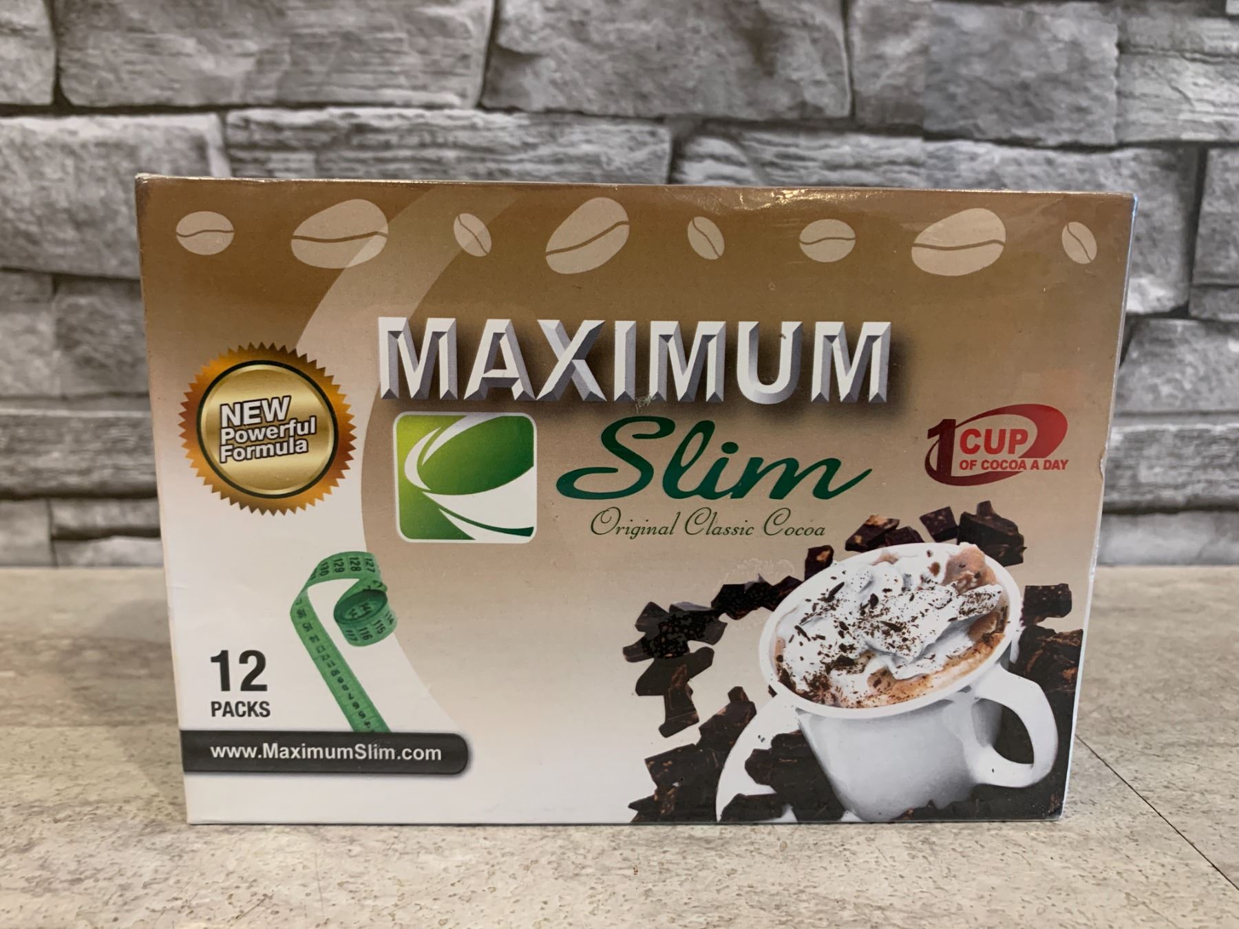 Maximum Slim Original Classic Cocoa for Promoting Weight Loss 12 Packs