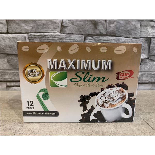 Maximum Slim Original Classic Cocoa for Promoting Weight Loss 12 Packs