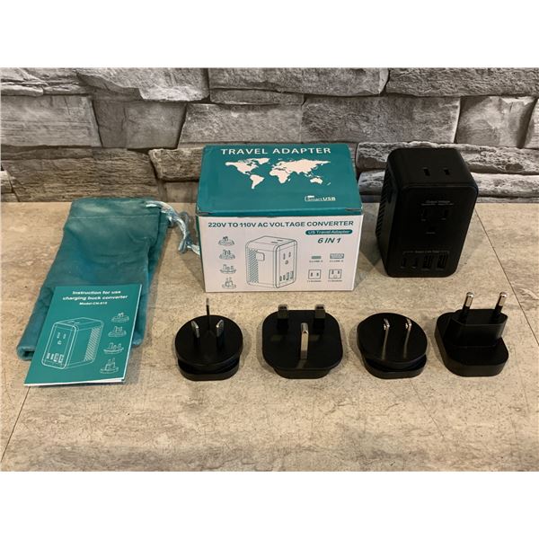 220V To 110V AC Voltage Converter 6 in 1 Travel Adapter