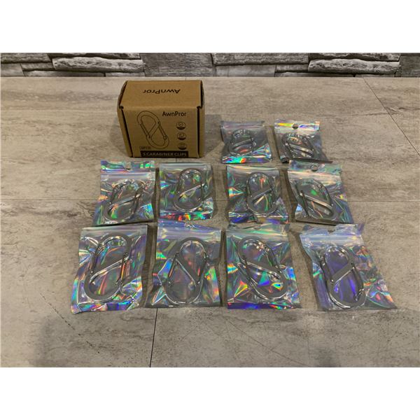 10 Pcs - Green - S Carabiner Clips