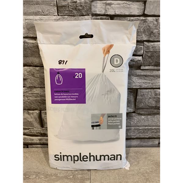 Simplehuman 20L Custom Fit Liners - Garbage Bags - 20 Pack