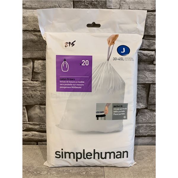 Simplehuman 30-45L Custom Fit Liners - Garbage Bags - 20 Pack