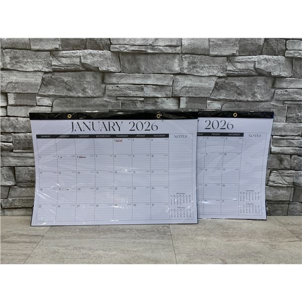 Lot of 2 2026 Desk Calendar - 17x12 Comes With Stickers