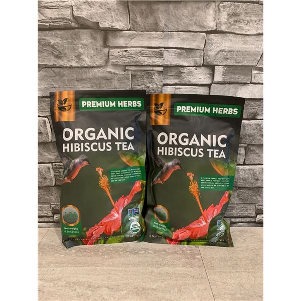 2 Bags of Premium Herbs Organic Hibiscus Tea - 240g x 2