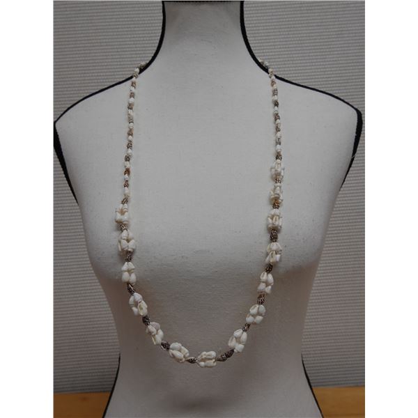 Hawaiian Dove Shell Lei, Crown Flower Style 34"L