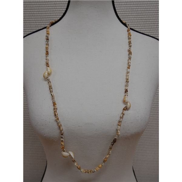 Hawaiian Cowrie & Dove Shell Lei 34"L