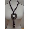 Image 1 : Amethyst Necklace w/ Large Circular Pendant 36"L