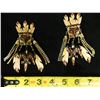 Image 4 : Pair Large Vintage Lunch at the Ritz Earrings w/ Tribal Mask Design, Signed & Dated 1985?, 3.5" x 4"