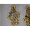 Image 3 : Pair Large Vintage Lunch at the Ritz Earrings w/ Crystal Star Snowflake Design, Signed & Dated 1985?