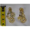 Image 7 : Pair Large Vintage Lunch at the Ritz Earrings w/ Crystal Star Snowflake Design, Signed & Dated 1985?