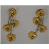 Image 1 : Pair Large Vintage Lunch at the Ritz Earrings w/ Orchids Design, Signed & Dated 1985?,  3.25"L