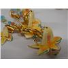 Image 5 : Pair Large Vintage Lunch at the Ritz Earrings w/ Hawaiian Orchids Design, Signed & Dated 1985?,  3.5
