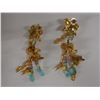 Image 7 : Pair Large Vintage Lunch at the Ritz Earrings w/ Hawaiian Orchids Design, Signed & Dated 1985?,  3.5