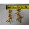 Image 8 : Pair Large Vintage Lunch at the Ritz Earrings w/ Hawaiian Orchids Design, Signed & Dated 1985?,  3.5