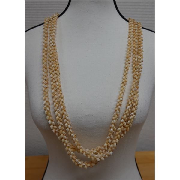 Niihau Triple-Strand Maunaloa Style Shell Lei w/ COA 42"L