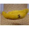 Image 4 : Vintage Rare Domed Ali'I Yellow Feather Lei 25"L (hat not included)