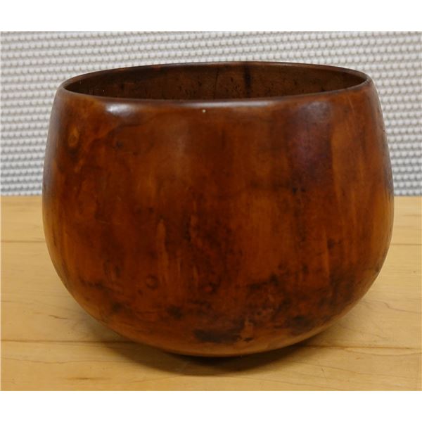 Wooden Calabash Bowl 6" Dia, 5"H