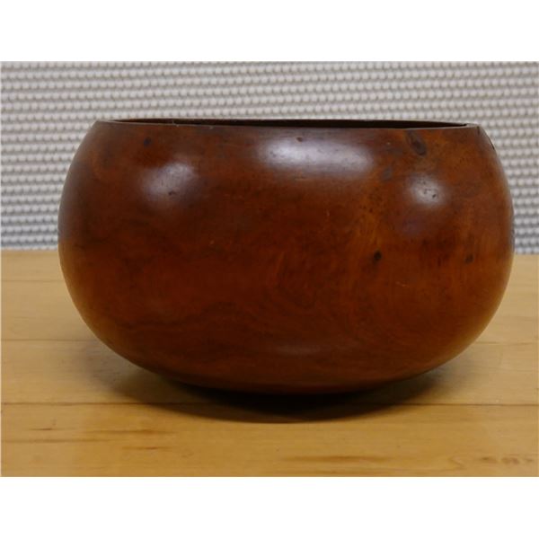 Wooden Calabash Bowl 6" Dia, 4"H